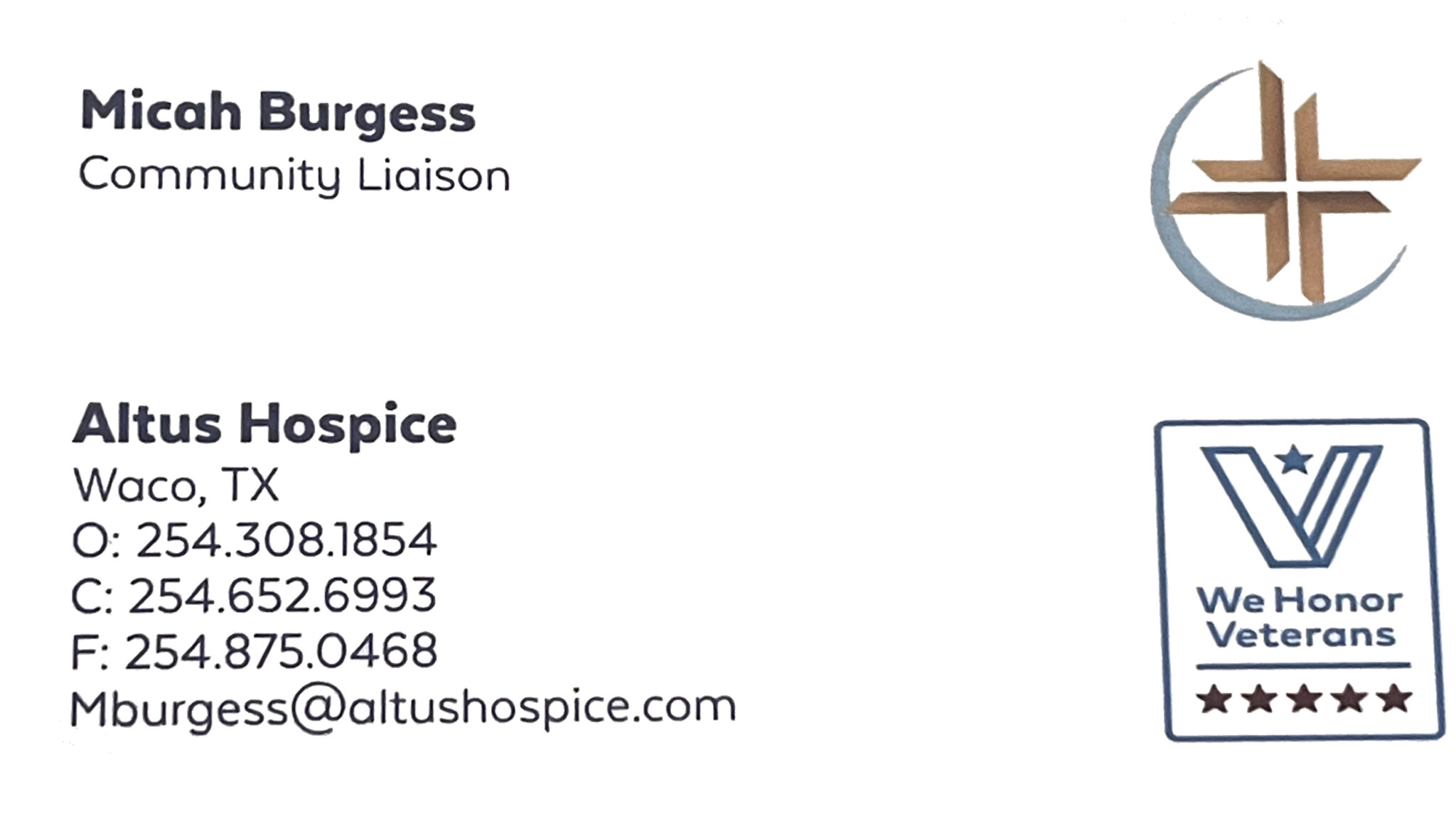Micah Burgess Altus Hospice Waco, Texas