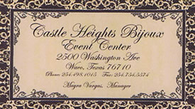 women of waco member business card - castle heights event center