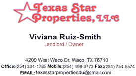 women of waco member business card - texas star properties