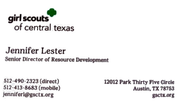 Jennifer Lester Director Girl Scouts of Central Texas