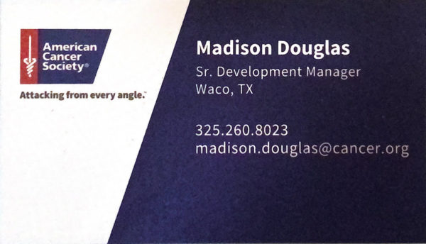 Madison Douglas American Cancer Society Waco