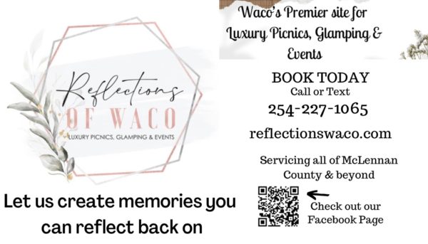 Reflections of Waco, Glamping Waco, Royal Picnics Waco Katrina Forest