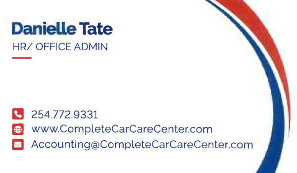 Danielle Tate Complete Car Care Center Waco, Texas