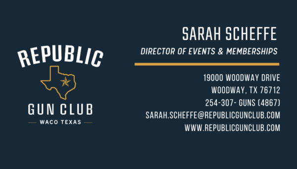 Sarah Scheffe Republic Gun Club Waco, Texas