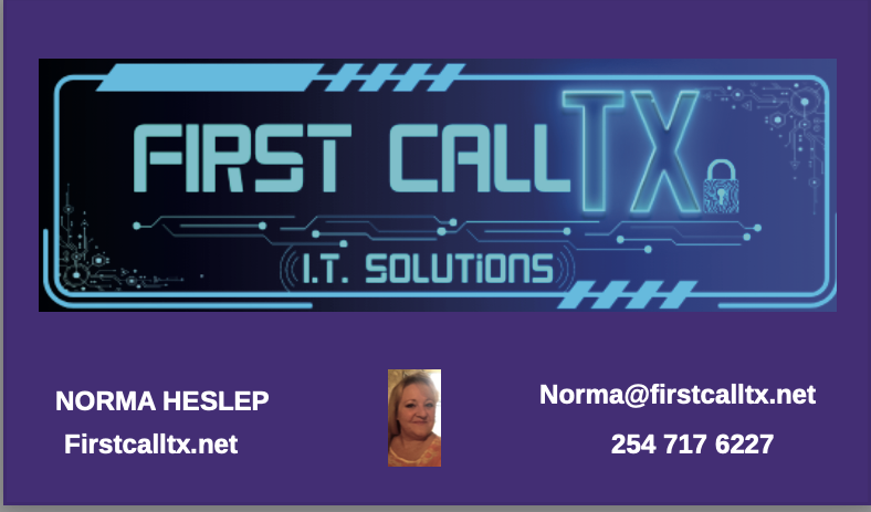 Norma Heslep - First call TX I.T. Solutions Axtell, Texas