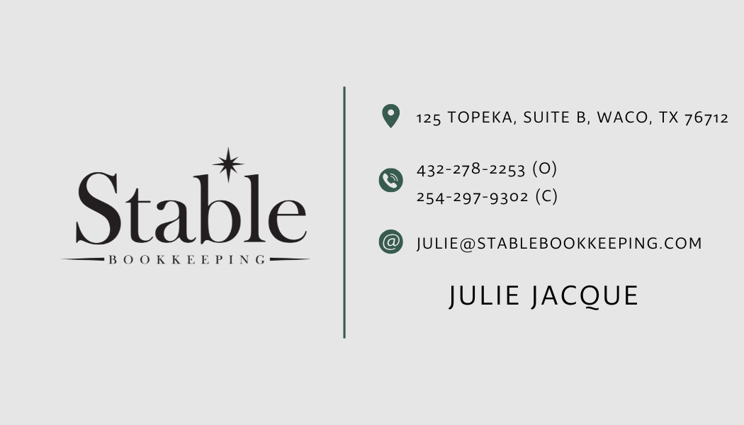 Stable Bookkeeping Julie Jacque Waco, Texas