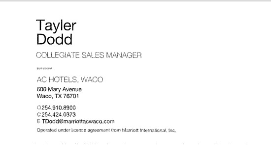  Tayler odd Sales Manager AC Hotel Waco Downtown