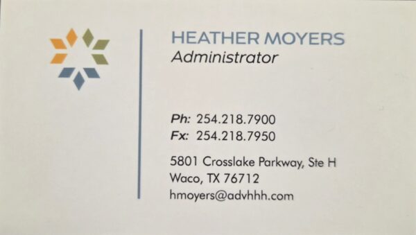 Advanced Home Health and Hospice of Waco Heather Moyers