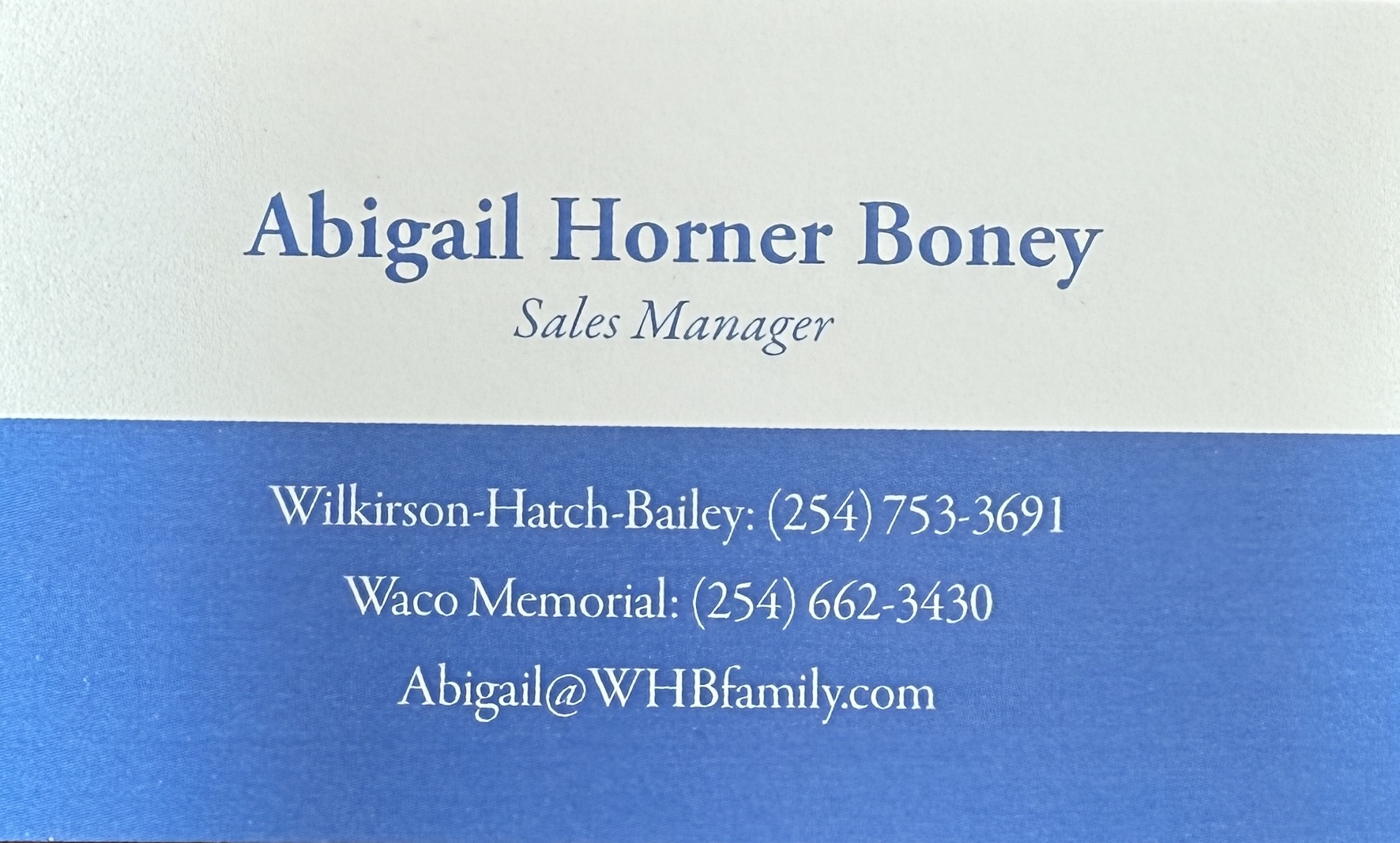 Abigail Horner Boney Wilkerson-Hatch-Bailey Waco