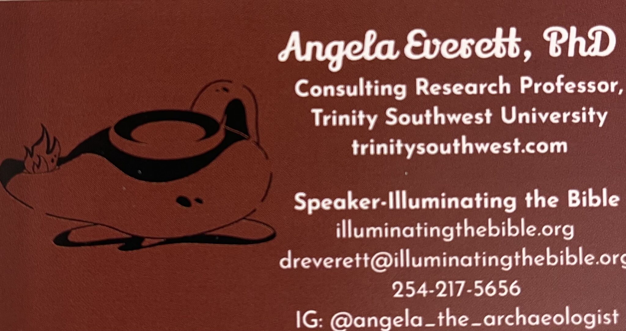 Angela Everett, PhD - Speaker Illuminating the Bible