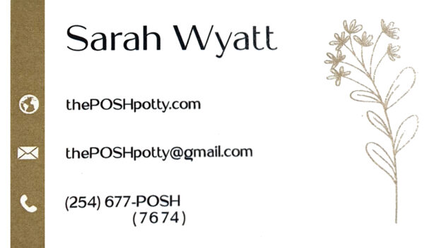 Sarah Wyatt The Poss Potty Waco, Texas