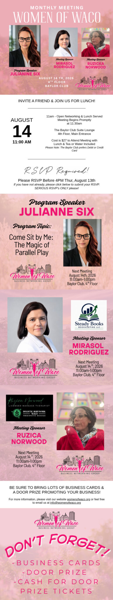 Women of Waco Business Networking Meeting August 2026